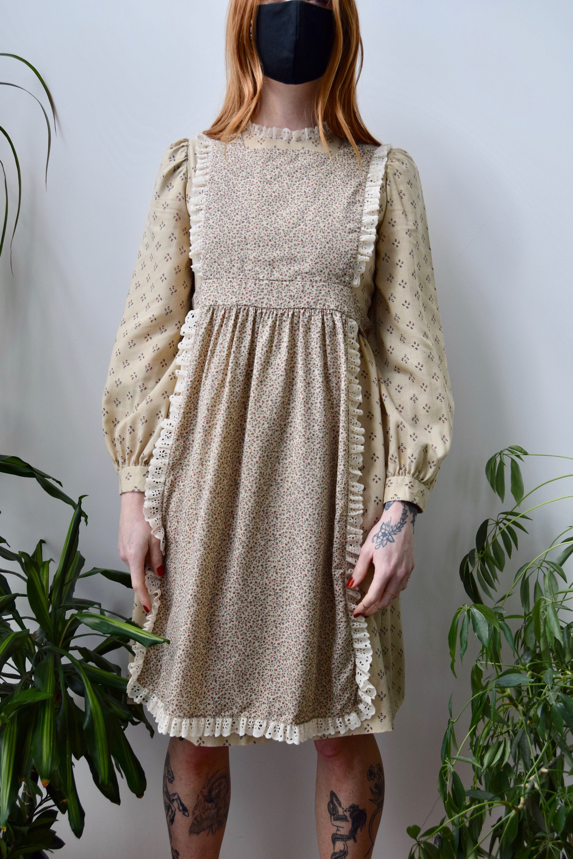 Seventies Prairie Pinafore Chore Dress