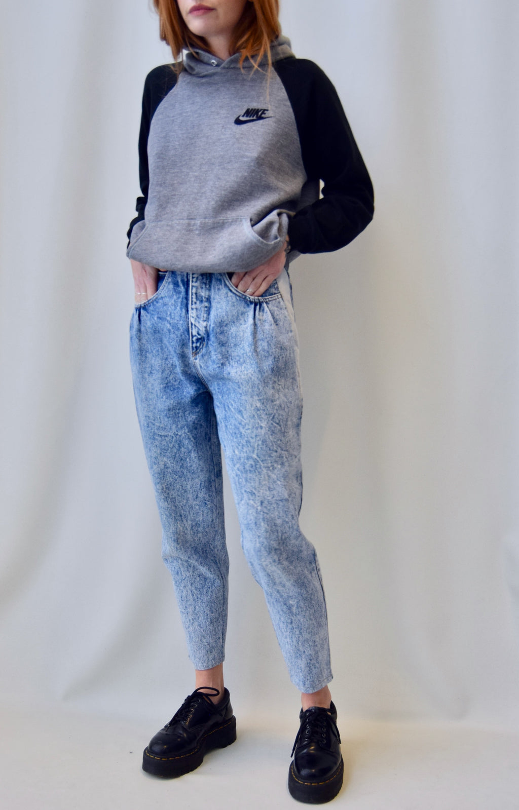 Acid Wash Tapered Jeans