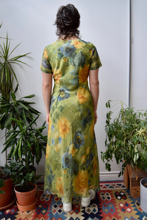 Nineties Crinkle Flower Dress