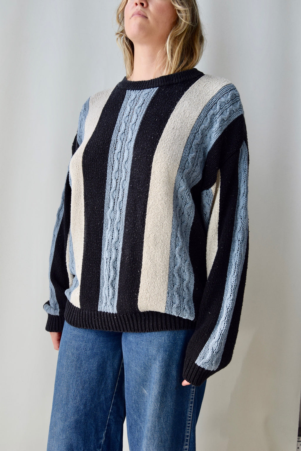 Blue Tone Silk Sweater