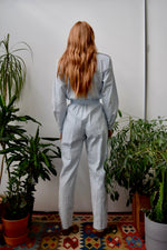 Seersucker Striped Cotton Pantsuit