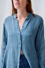 Eileen Fisher Turquoise Linen Top