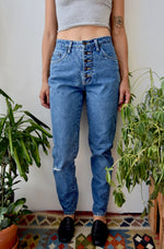 Exposed Button Fly Jeans