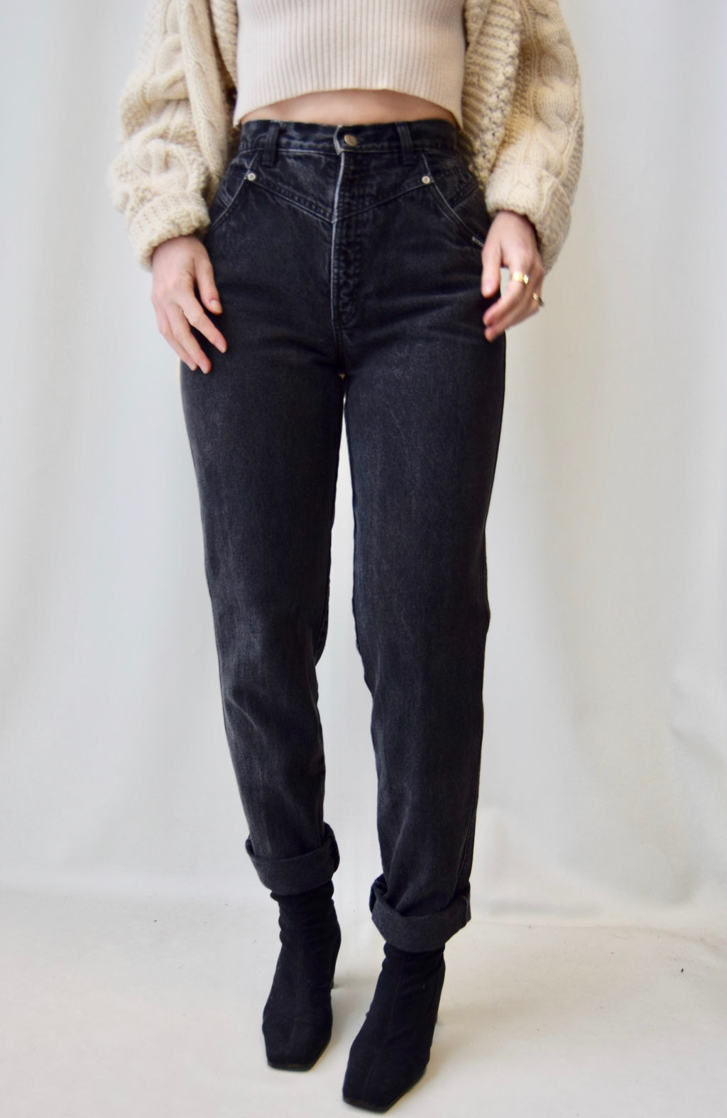 Charcoal Western Style Jeans