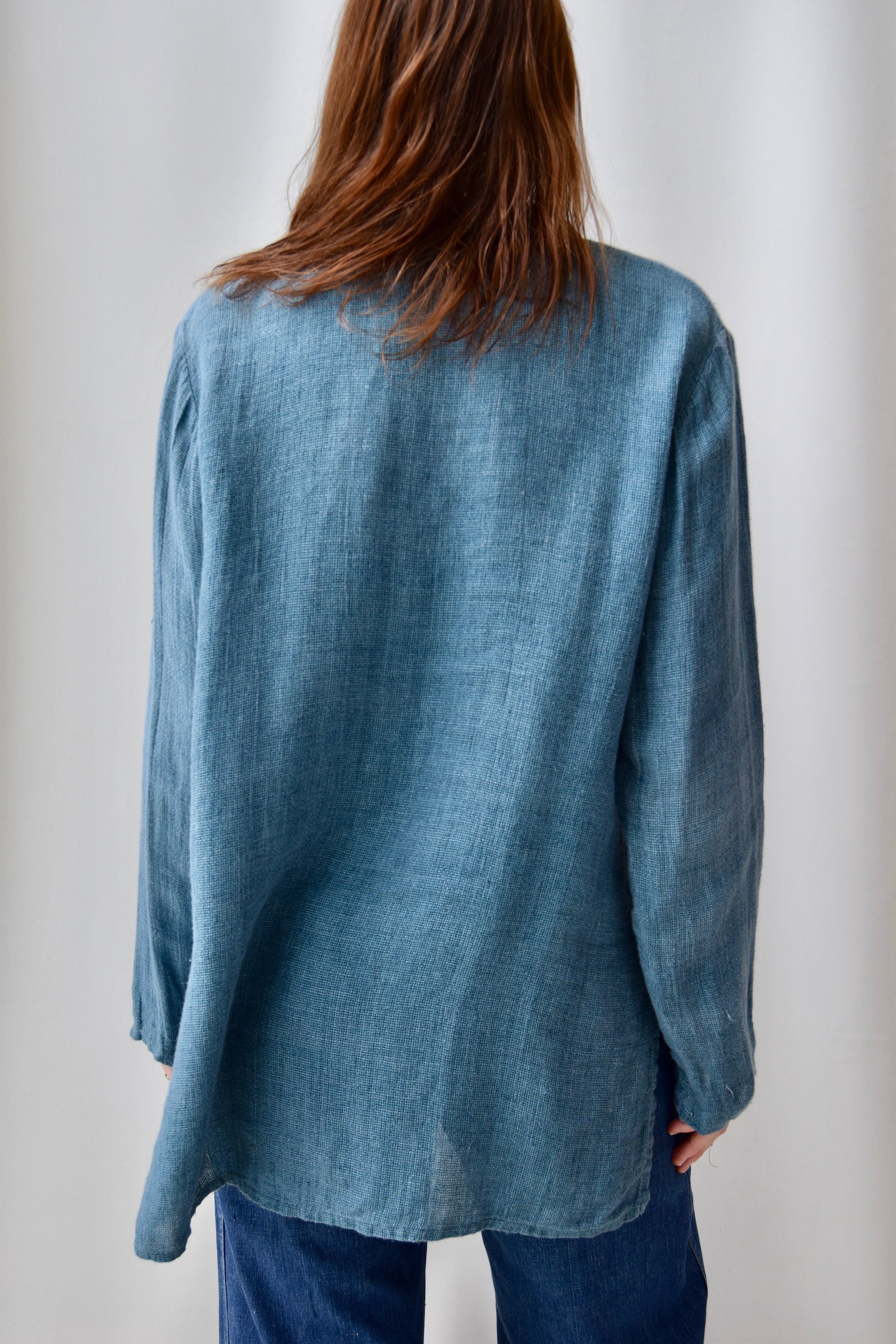 Eileen Fisher Turquoise Linen Top
