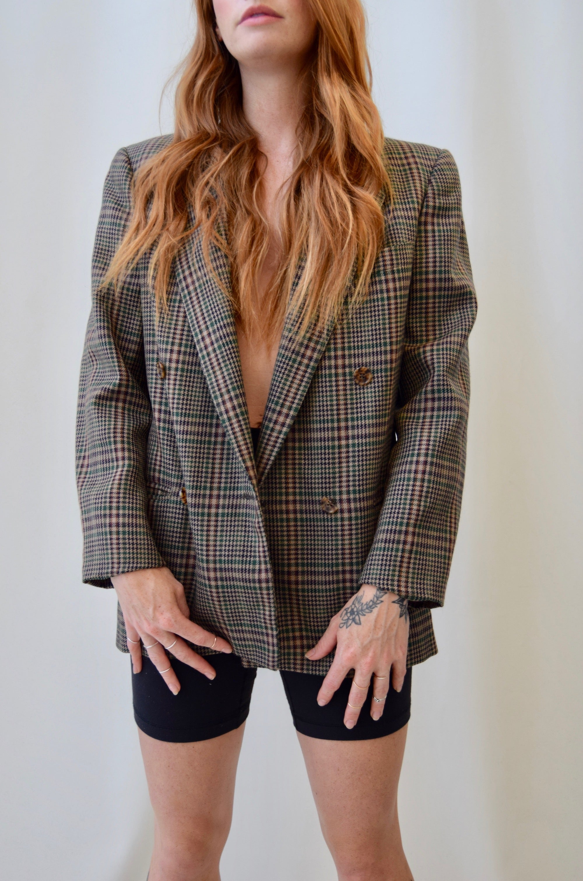 Autumnal Lambswool Houndstooth Blazer