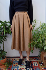 Gingerbread Wool Blend Skirt