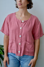 Dusty Rose Linen Top