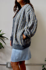 Textured Blues Grandpa Cardigan