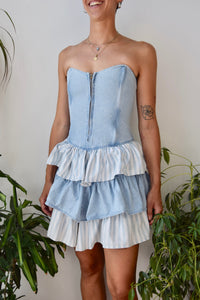 Denim Ruffle Party Dress