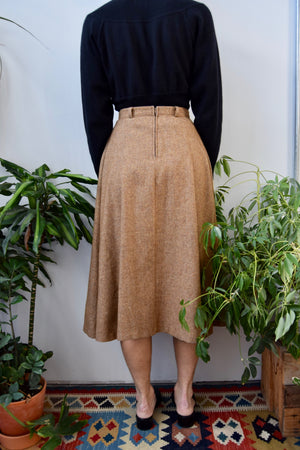 Gingerbread Wool Blend Skirt