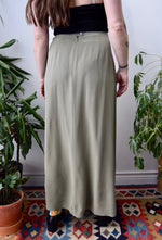 Olive Silk Skirt