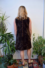 Sixties Chocolate Velvet Dress