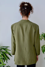 Olive Silk Blazer