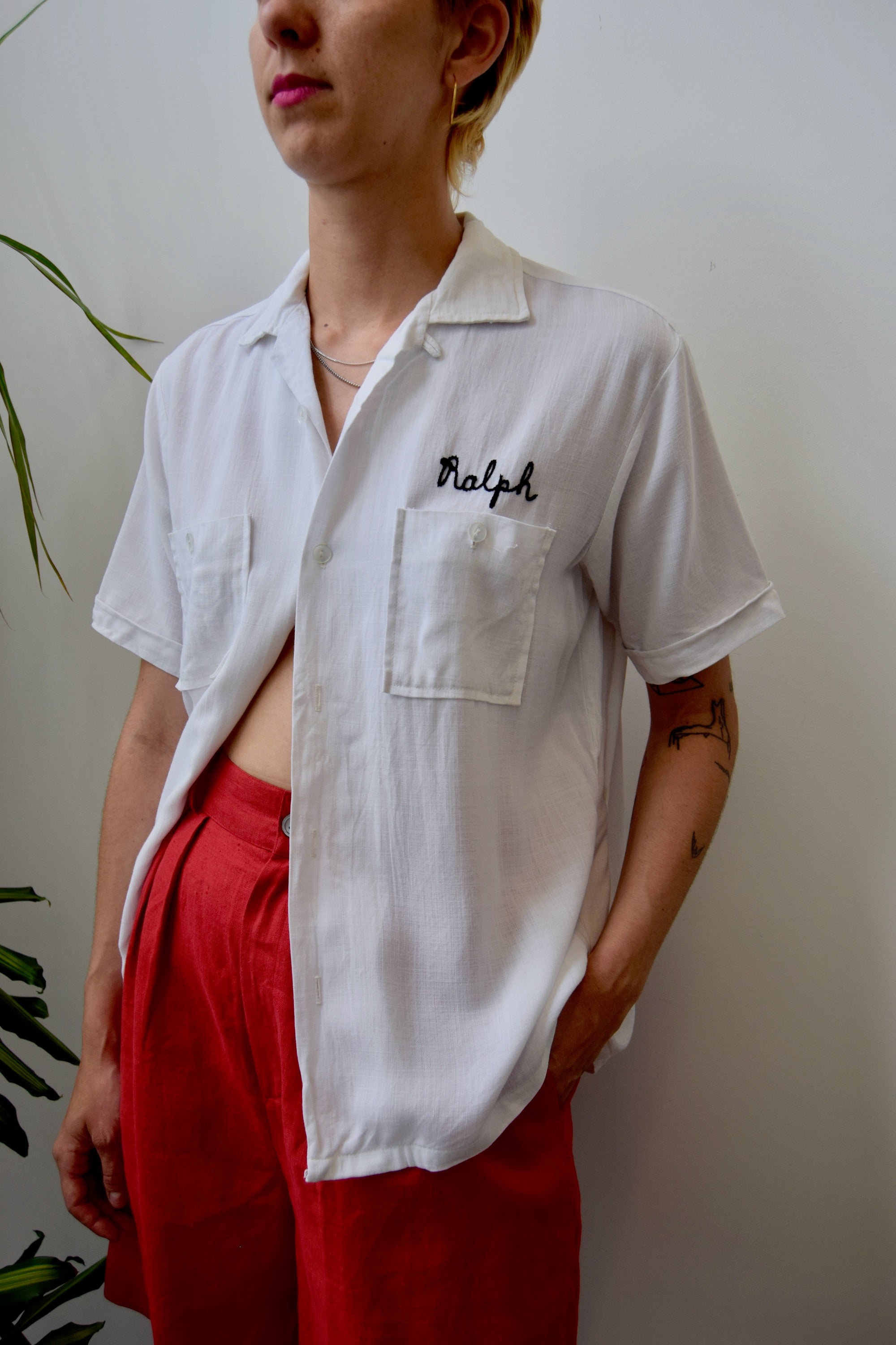 Vintage "Angeltown" Embroidered Button Up