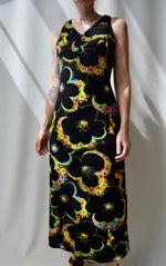 1970's Giant Flower Print Maxi Dress