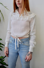 Gauzy Crochet Yoke Blouse
