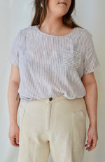 Striped Linen Tee Top