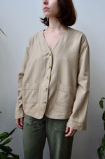 Beige Silk Shacket