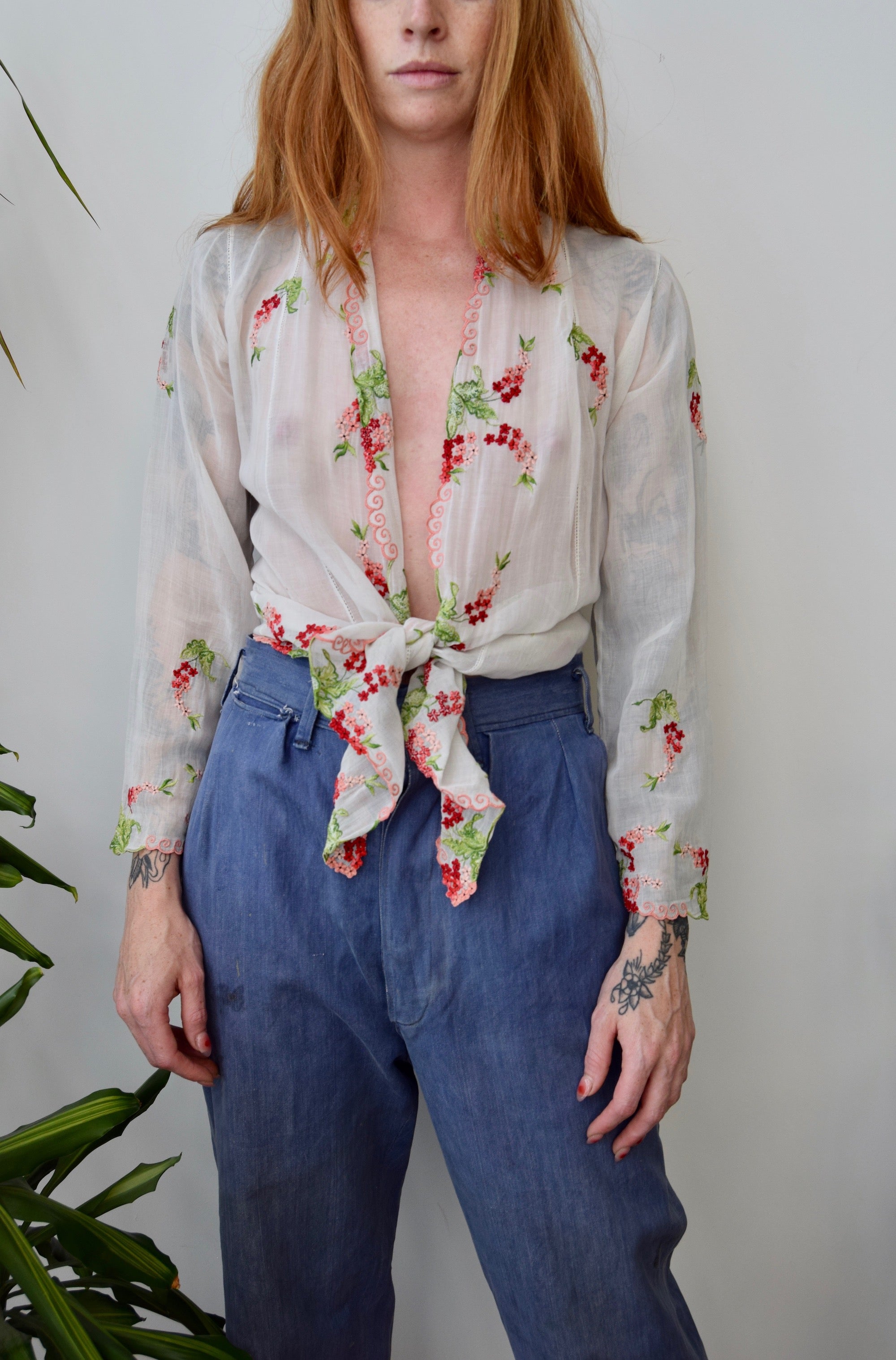 Gauzy Embroidered Blouse
