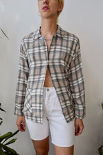 Plaid Rayon Button Up
