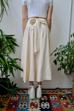 Cream Silk Wrap Skirt