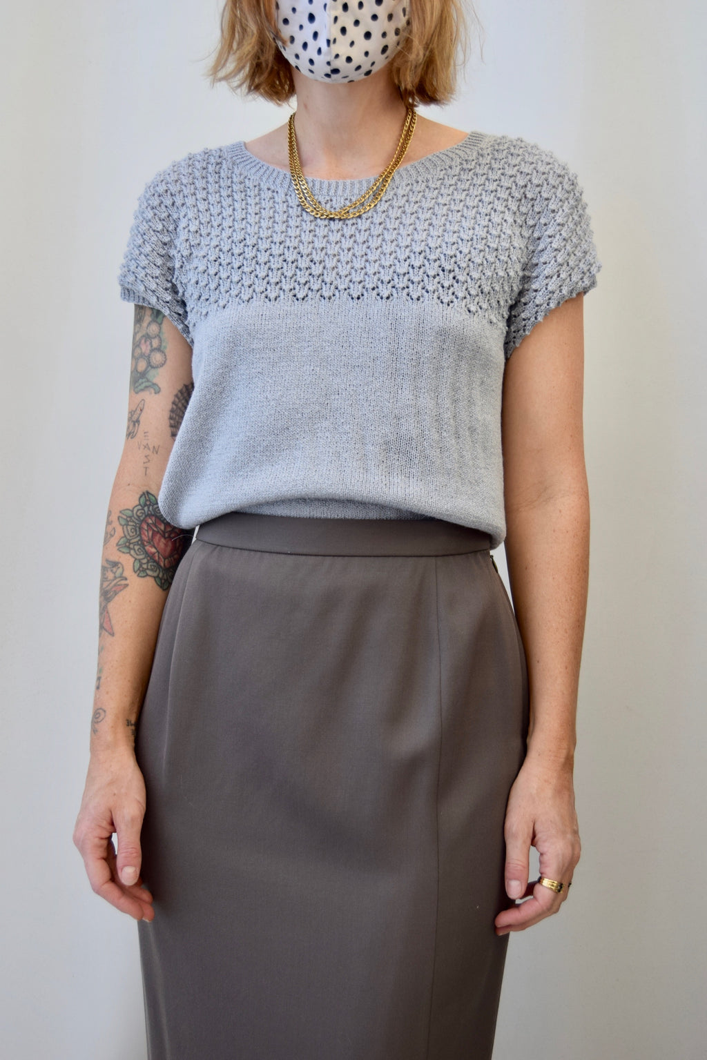 Ice Blue Textured Knit