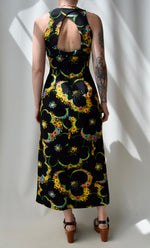 1970's Giant Flower Print Maxi Dress