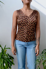 Polka Dot Pleated Top