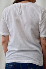 White Linen Blend Pocket Tee