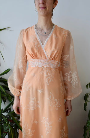 Seventies Peach Dress