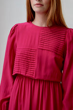 1980's Silk Magenta Dress