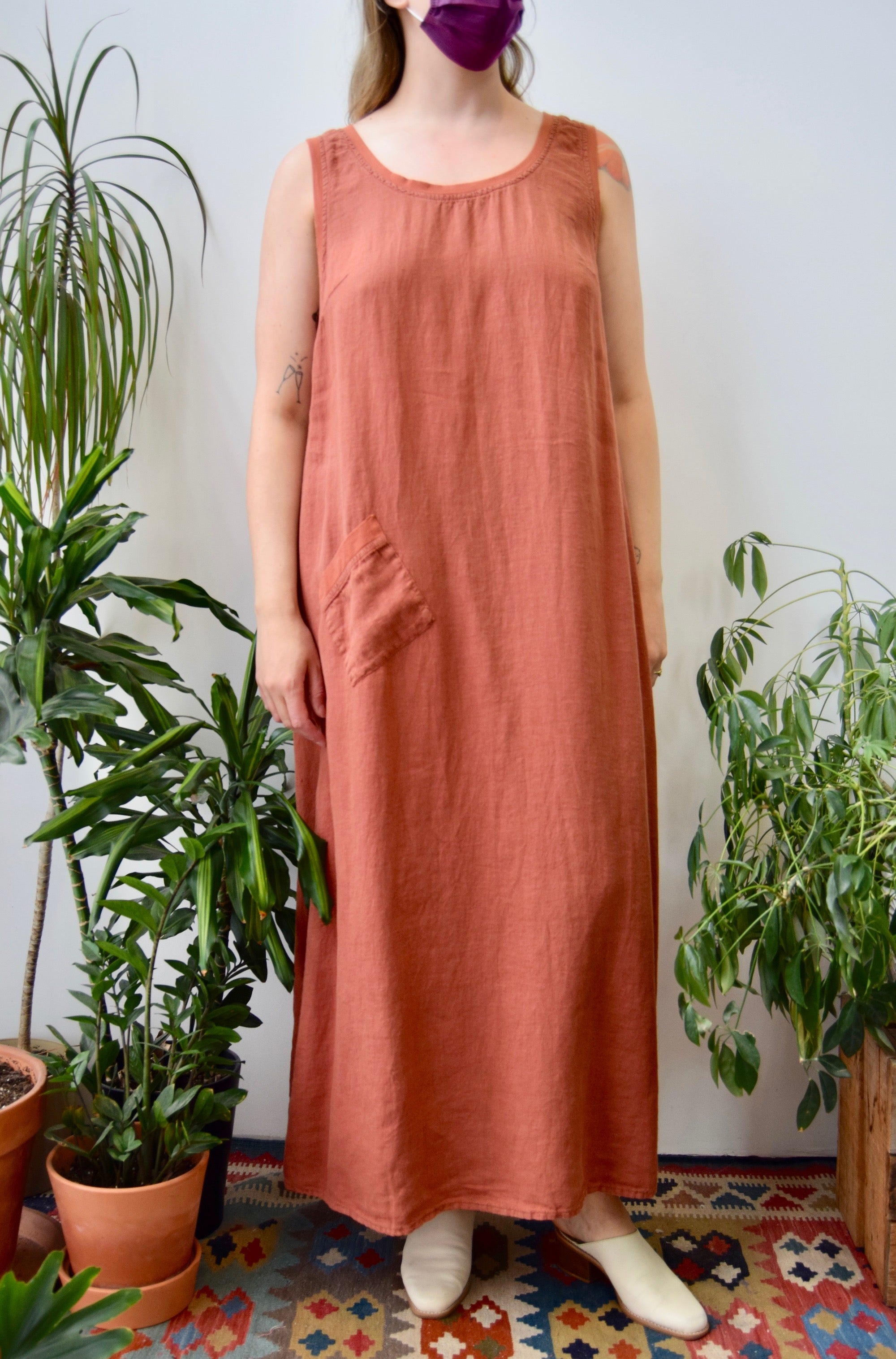 Rust FLAX Maxi Dress