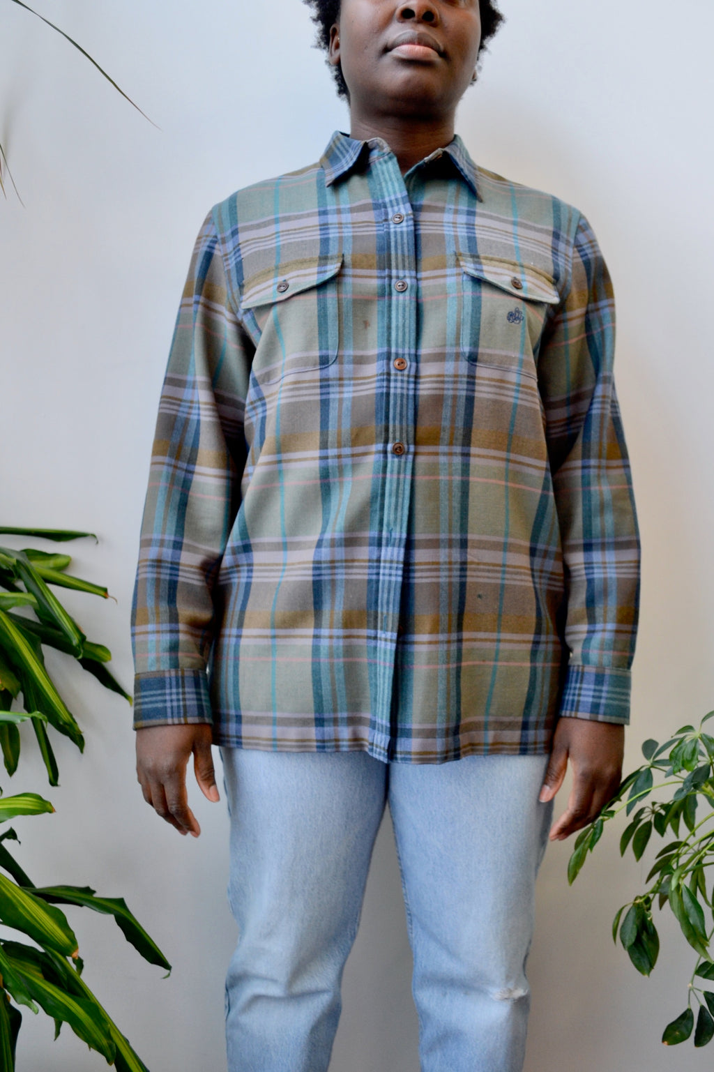 90s RL Wool Plaid Button Up