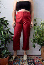 Red Ramie/Rayon Pants