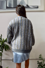 Textured Blues Grandpa Cardigan