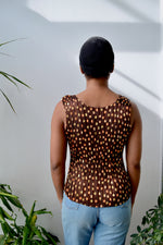 Polka Dot Pleated Top