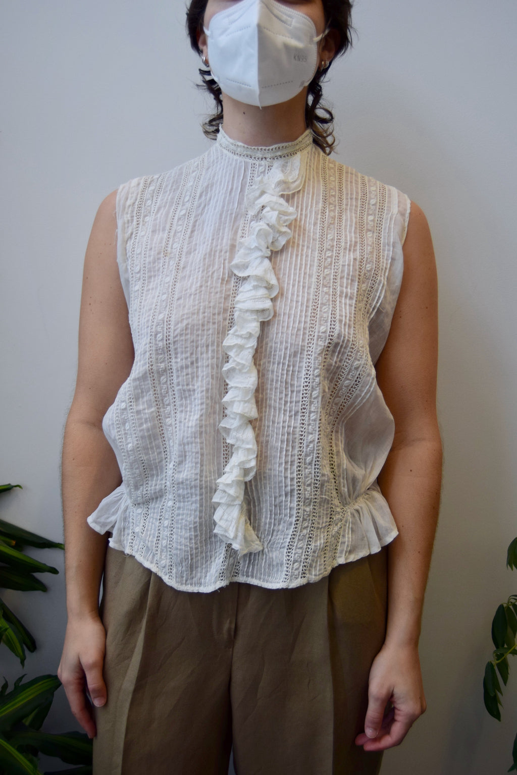 Antique Gauzy Ruffle Top