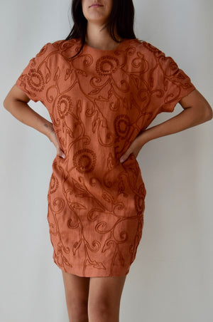 Rusted Linen Mini Dress