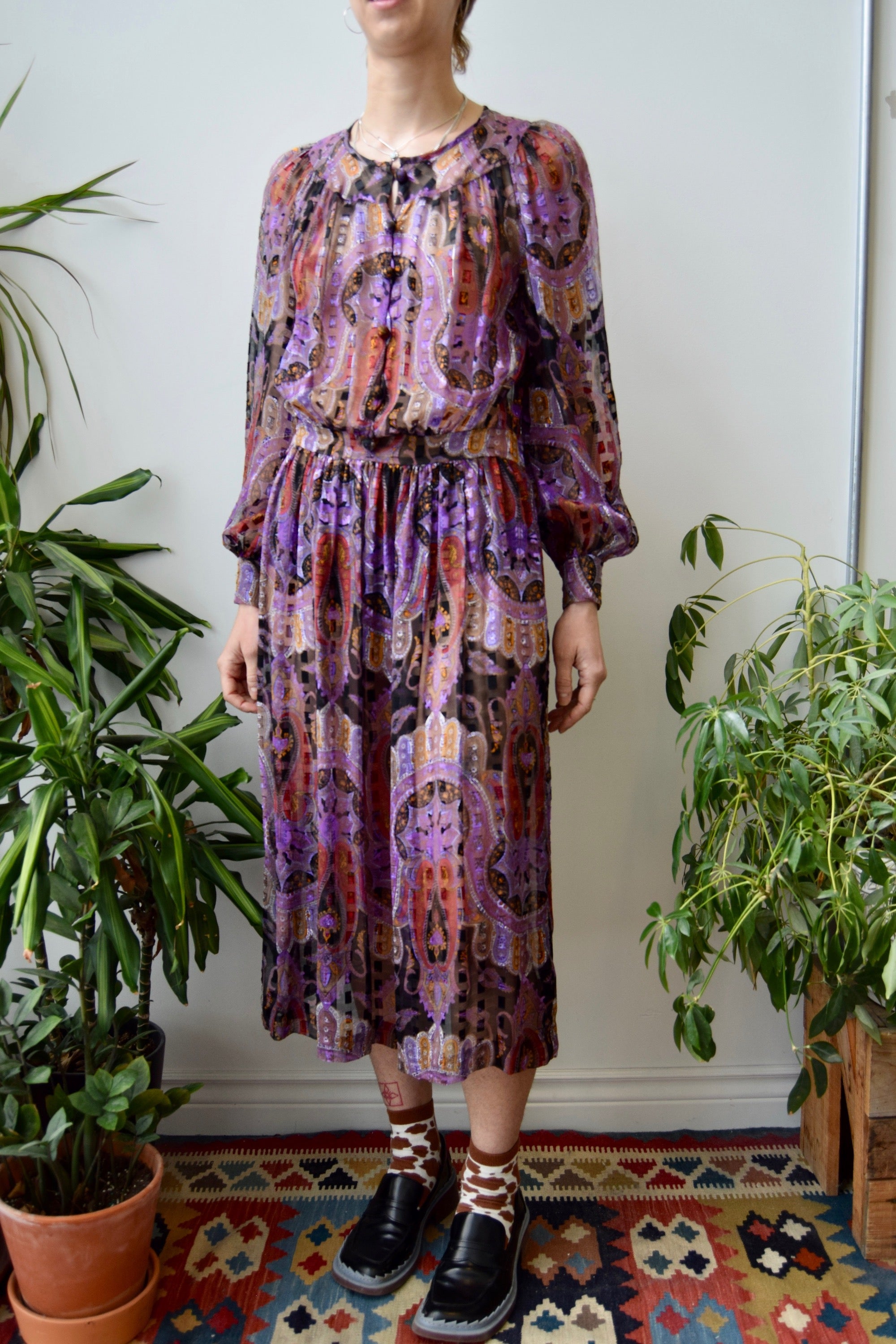 Seventies Silk Paisley Dress