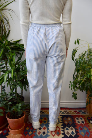 Blue and White Cotton Trousers