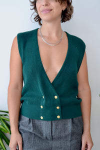 Emerald Cotton Sweater Vest