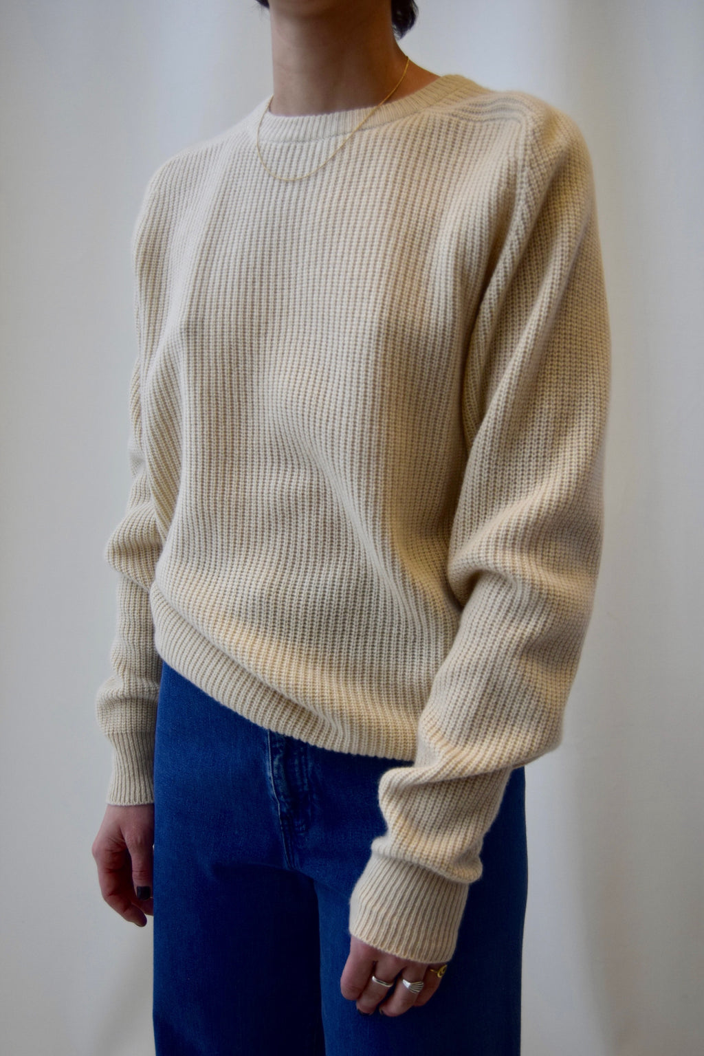 Minimalist Cream Cashmere Knit