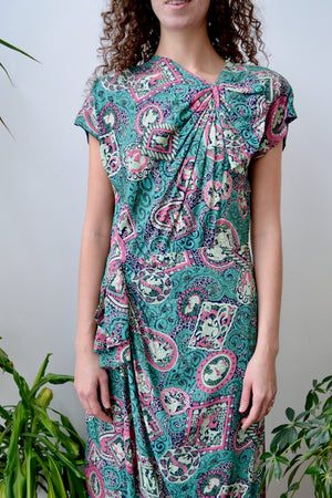 Forties Novelty Print Dress