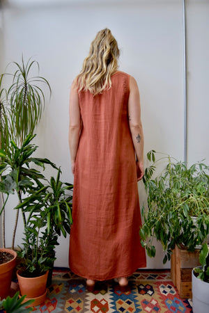 Rust FLAX Maxi Dress