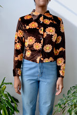 00s Does 70s Daisy Velvet Top