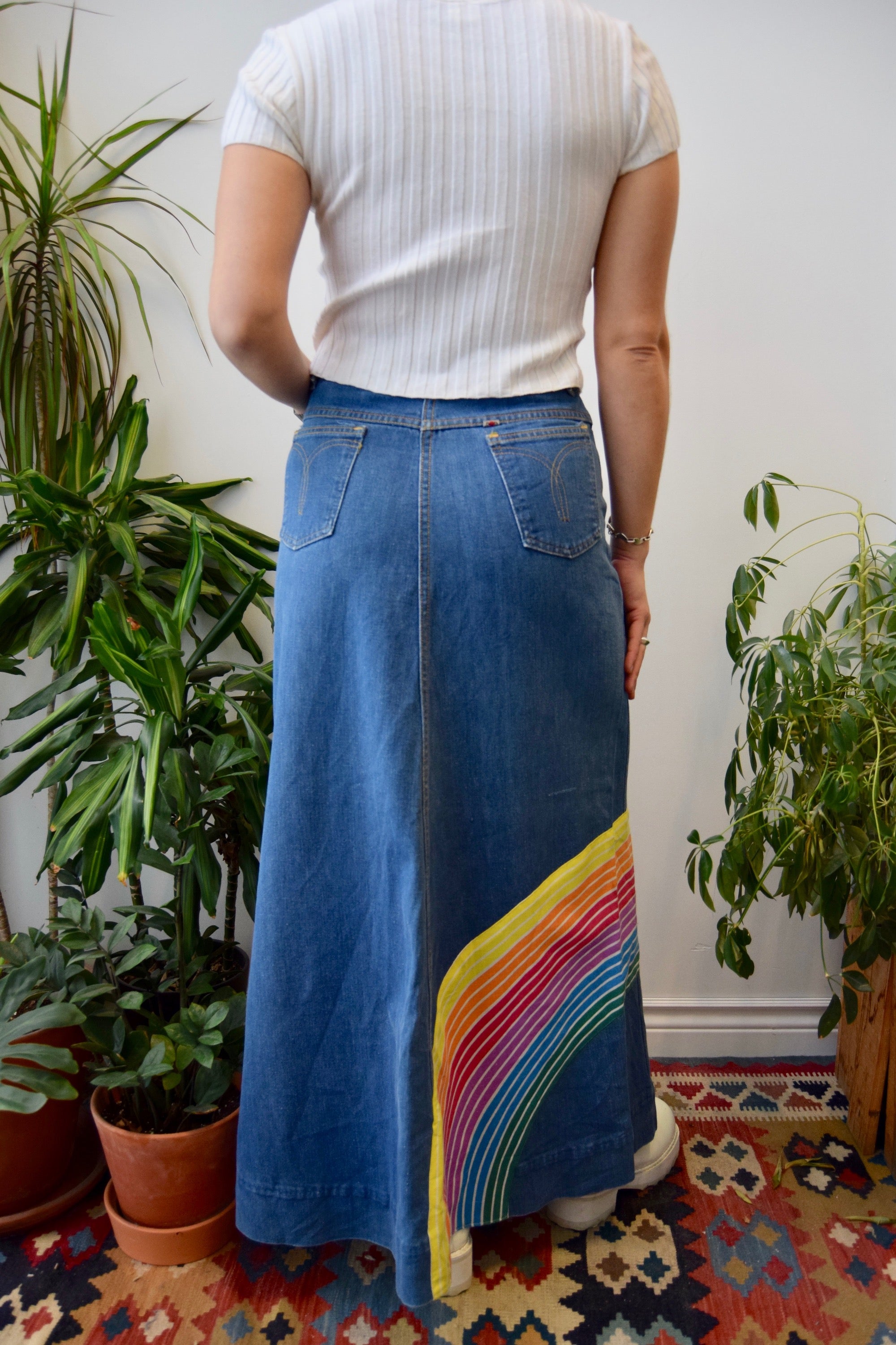 Jean clearance skirt rainbow