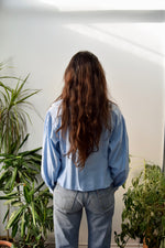 Pale Blue Embroidered Blouse
