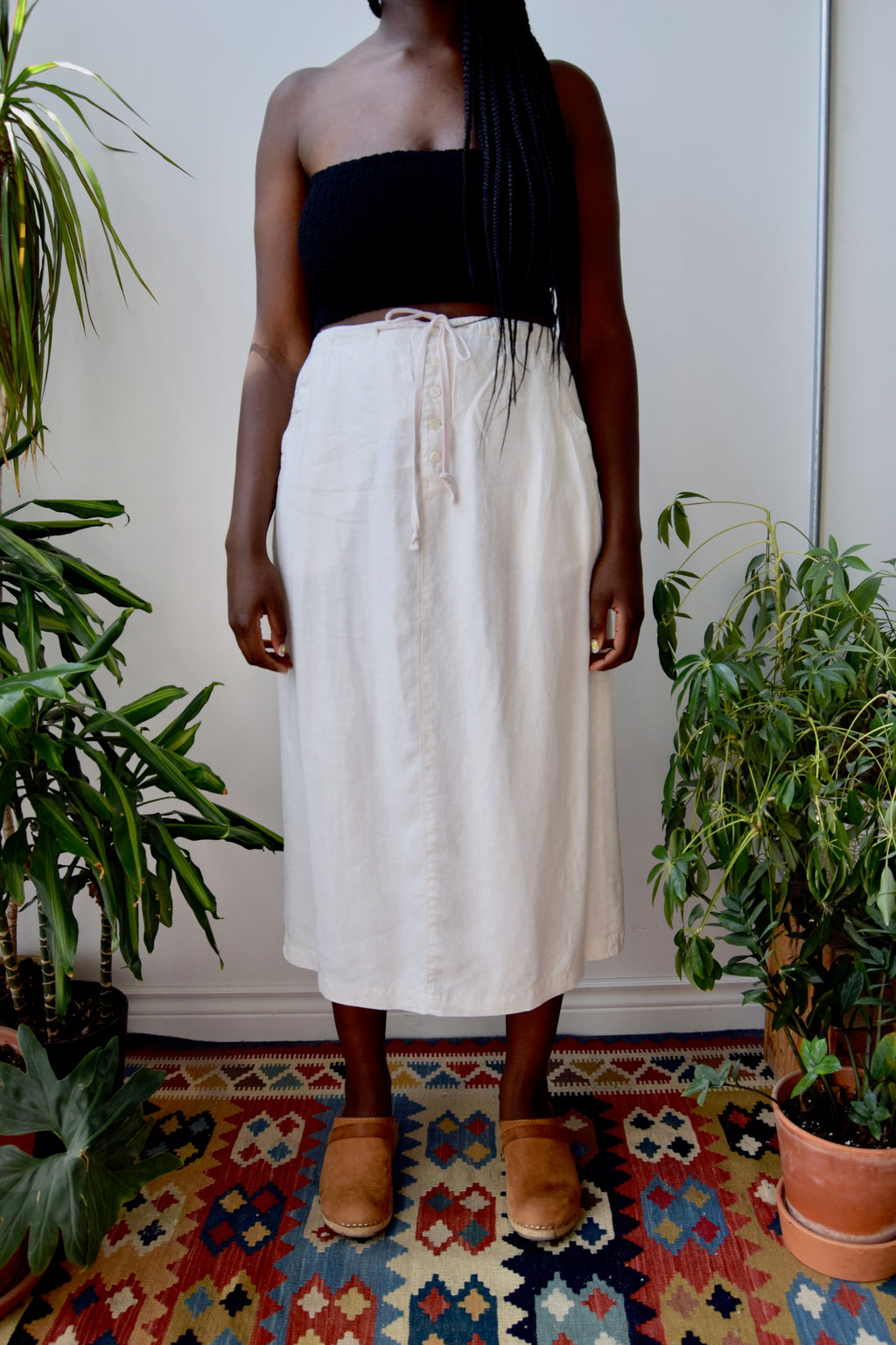 Cream Linen Everything Skirt