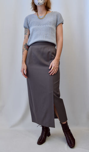 Sage Wool Maxi Skirt